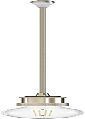 Quiklamp Black 8 Inch Socket to Mini Pendant Light Converter Adapter, Easily Converts Standard Bulb Socket to Mini Pendant Light without Wiring and Tools, Use with or without Shade (Not Included) Home & Garden > Lighting > Lighting Fixtures Quiklamp Brushed Nickel 24 in. 