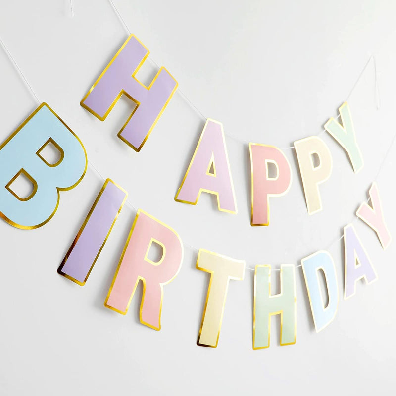 Ebabyland Happy Birthday Banner Pastel - Macaron Colorful Letters Banner for Kids Baby Adults Boys Girls Birthday Decorations Party Supplies. Home & Garden > Decor > Seasonal & Holiday Decorations ebabyland   
