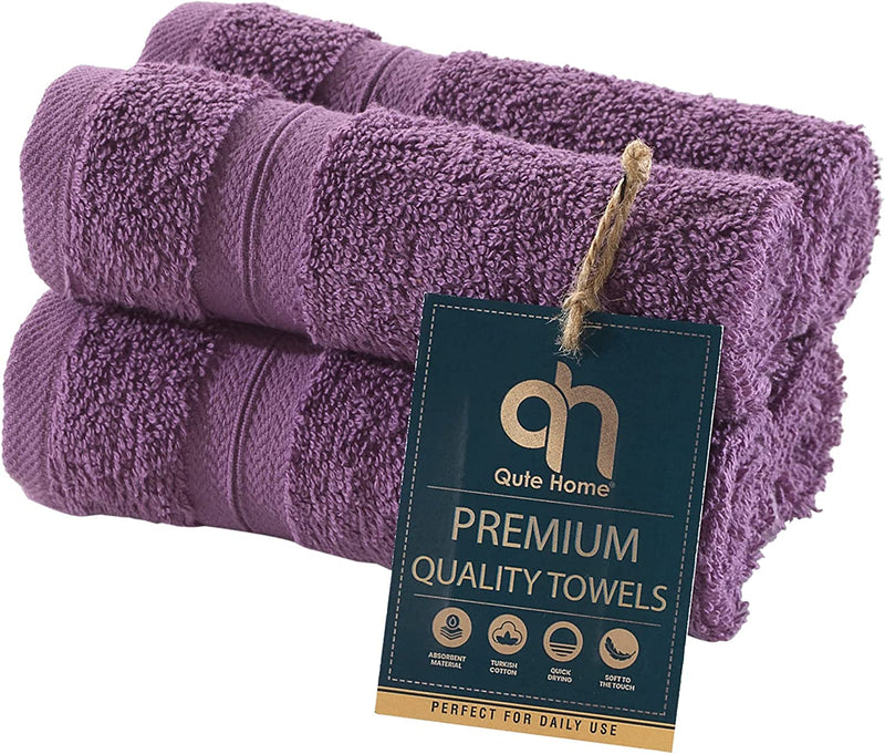 Qute Home 4-Piece Washcloths, Bosporus Collection 100% Turkish Cotton Premium Quality Towels for Bathroom, Quick Dry Soft and Absorbent Turkish Towel, Set Includes 4 Wash Cloths (Coral Red) Home & Garden > Linens & Bedding > Towels Qute Home Mauve Purple 13"x13" Washcloths 