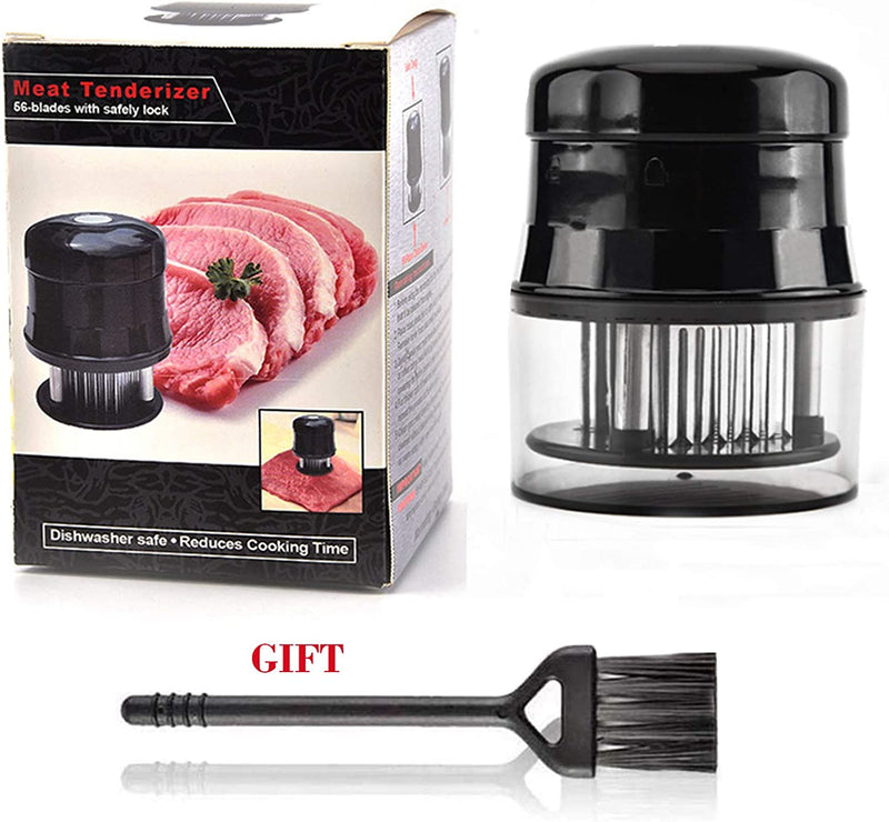 Meat Tenderizer, Meat Tenderizer with 56 Stainless Steel Blades, Kitchen Cooking Tool Best for Bbq,Steak, Chicken, Pork Chop, Turkey, Fish, Tenderizing Steak, Beef with Cleaning Brush.