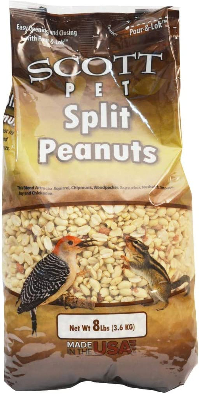 Scott Pet Peanuts Split Whole No Shell 8Lb Animals & Pet Supplies > Pet Supplies > Bird Supplies > Bird Food Scott Pet Split  