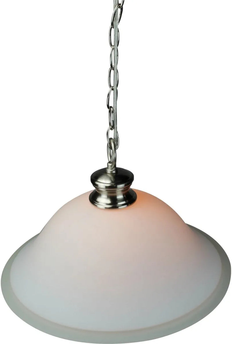 The Entertainer Plug-In Swag Pendant Light 16" White Glass with Brushed Nickel Chain Home & Garden > Lighting > Lighting Fixtures HomeConcept   