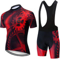 CHAOS MONKEY Men'S Cycling Jersey Set Biking Clothes Road Bike Shorts Padded Outfit Bicycle Shirts Short Sleeve MTB Sporting Goods > Outdoor Recreation > Cycling > Cycling Apparel & Accessories CHAOS MONKEY Redblack XX-Large 