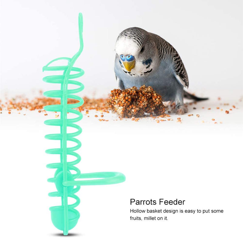 GOTOTOP Parrots Feeder Basket Hollow Basket Food Fruit Feeding Perch Stand Hanging Fruit Vegetable Millet Container Birds Feeders Birds Food Basket for Pet Bird Supplies(Green) Animals & Pet Supplies > Pet Supplies > Bird Supplies > Bird Cage Accessories > Bird Cage Food & Water Dishes GOTOTOP   