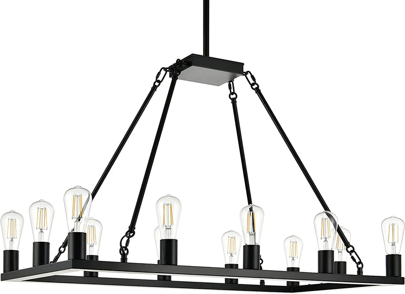 Linea Di Liara Sonoro Black Chandelier Dining Room Light Fixture Small Wagon Wheel Chandelier Rustic round Industrial Modern Farmhouse Chandeliers for Dining Room Entryway Foyer, 7 Bulbs Included Home & Garden > Lighting > Lighting Fixtures > Chandeliers Linea di Liara 36" x 18"  