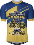 Tewmeu Cycling Jersey Mens Bike Shirt Short Sleeve Breathable Old Man Cycling Jersey Sporting Goods > Outdoor Recreation > Cycling > Cycling Apparel & Accessories Tewmeu Yellow Navy X-Large 