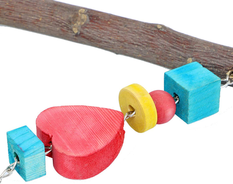 KINTOR Bird Perch Wood,Parrot Swing Stand,Cage Hanging Toys for Conure Cockatiel Parakeet African Grey (Wood Perch)