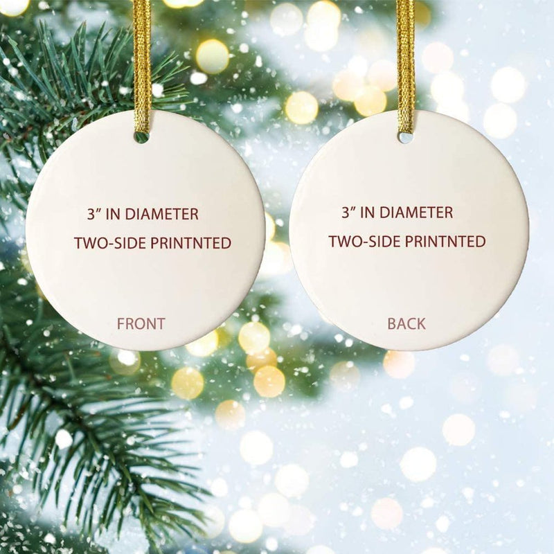 Our First Christmas as Grandparents round Ceramic Ornament Wreath Christmas Ornament Double-Sided Printed Christmas Tree Decorations 3Inch Flat  fuzhoudailanmaoyiyouxiangongsi   