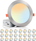 LEDIARY 24 Pack LED Recessed Lighting 6 Inch with Junction Box, 3000K Warm White, 1100LM, 12W Eqv 110W, Dimmable Can-Killer Downlight - IC Rated, ETL Certified Home & Garden > Lighting > Flood & Spot Lights LEDIARY 2500k/2700k/3000k/3500k/4000k/5000k - 6cct Brushed Nickel 6 inch 