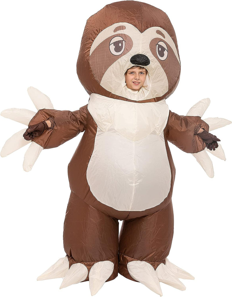 Spooktacular Creations Inflatable Halloween Costume Full Body Sloth Inflatable Costume - Child Unisex 7-10 Years Old Inflatable Costume Brown  Spooktacular Creations   