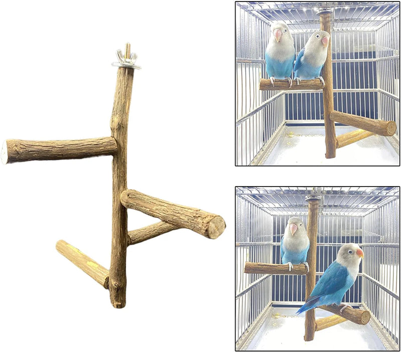 UGPLM Bird Perch Stand Wooden Grinding Chewing Bite Toy Standing Animals & Pet Supplies > Pet Supplies > Bird Supplies UGPLM   