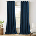 RYB HOME Black Velvet Curtains for Bedroom, Light Blocking Winds & Nosie Dampening Window Curtain Drapes Energy Saving Elegant Home Decoration for Kitchen Living Room, W52 X L84 Inches, 2 Panels Set Home & Garden > Decor > Window Treatments > Curtains & Drapes RYB HOME Navy Blue W52 x L96 