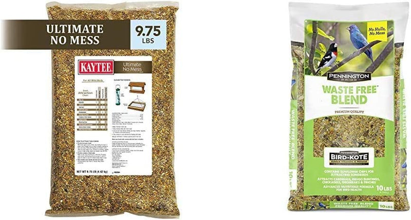 Kaytee Wild Bird Ultimate No Mess Wild Bird Food Seed for Cardinals, Finches, Chickadees, Nuthatches, Woodpeckers, Grosbeaks, Juncos and Other Colorful Songbirds, 9.75 Pound Animals & Pet Supplies > Pet Supplies > Bird Supplies > Bird Food Central Garden & Pet No Mess Food + Waste Free Blend Wild Bird Seed 