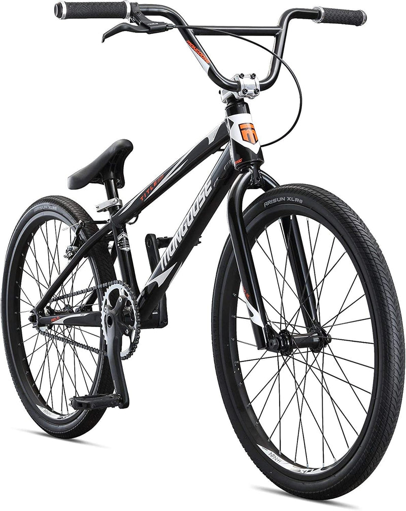 Mongoose Title BMX Race Bike with 20 or 24-Inch Wheels in Red or Black, Beginner or Returning Riders, Featuring Lightweight Tectonic T1 Aluminum Frame and Internal Cable Routing Sporting Goods > Outdoor Recreation > Cycling > Bicycles Pacific Cycle, Inc. Black Elite Pro 24-Inch Wheels