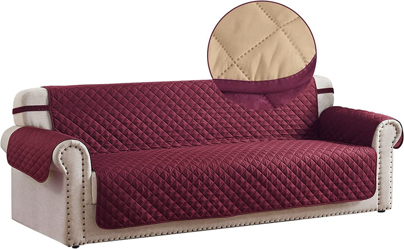 RHF Reversible Sofa Cover, Couch Covers for Dogs, Couch Covers for 3 Cushion Couch, Couch Covers for Sofa, Couch Cover, Sofa Covers for Living Room,Sofa Slipcover,Couch Protector(Sofa:Chocolate/Beige) Home & Garden > Decor > Chair & Sofa Cushions Rose Home Fashion Merlot/Tan Large 
