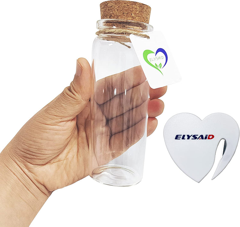 ELYSAID 2Pcs Empty Clear Glass Bottles Vials with Cork Stopper Storage Jars 47Mm Bottle Diameter (47X120X33Mm 150Ml) Home & Garden > Decor > Decorative Jars ELYSAID 47x120x33mm 150ml  