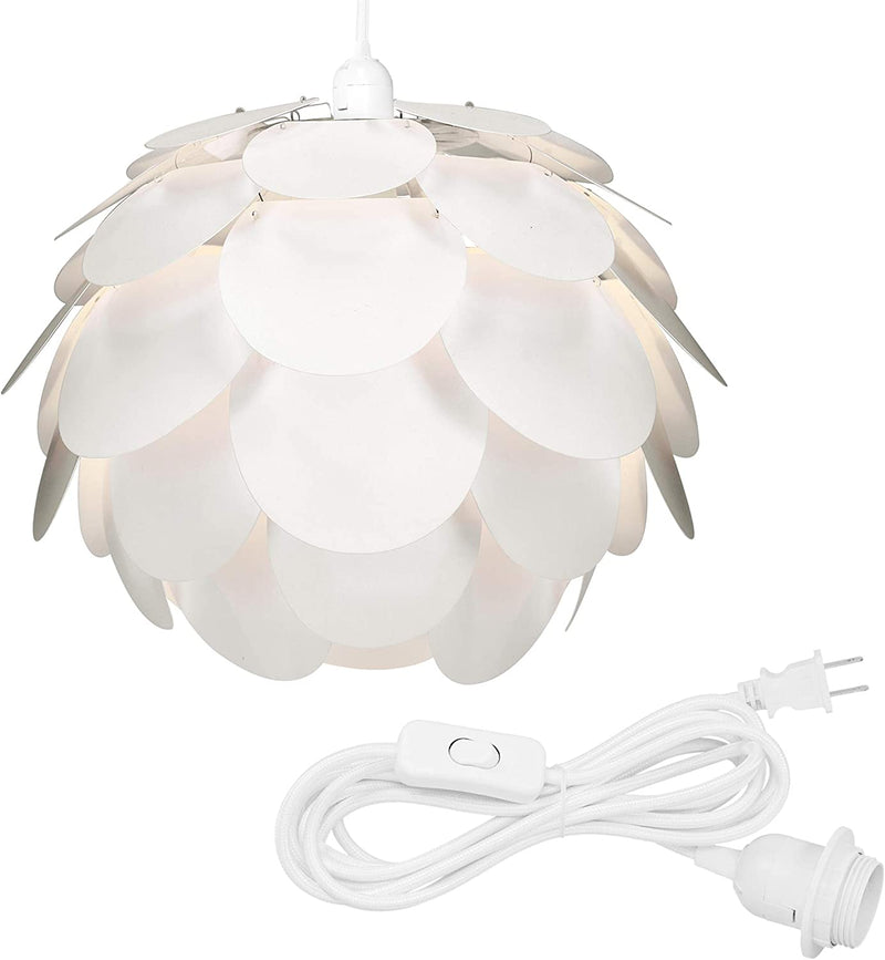 Kwmobile Hanging Puzzle Lamp Kit - Blossom 15.75" (40Cm) Modern Ceiling Pendant Light with 62-Piece Shade to Assemble and 15Ft Plug-In Power Cord Home & Garden > Lighting > Lighting Fixtures kwmobile   