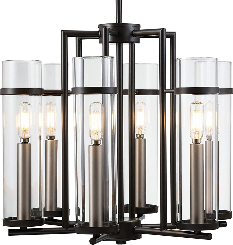 Linea Di Liara Chiara 6-Light Black Chandeliers for Dining Room Modern Farmhouse Dining Room Light Fixture over Table Kitchen Chandelier Pendant Light Fixtures with Clear Glass Shades, UL Listed Home & Garden > Lighting > Lighting Fixtures > Chandeliers Linea di Liara   