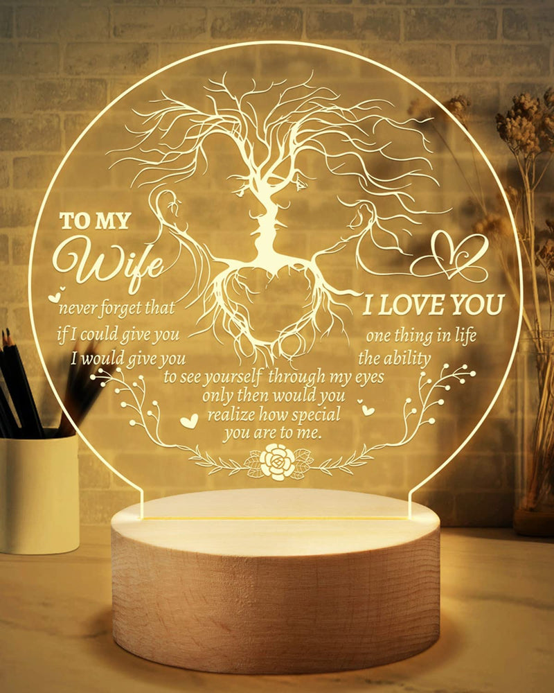 Welsky Dad Gifts from Daughter Son to Dad Birthday Gifts Ideas, Christmas Gifts for Dad Personalized Night Light Gifts with Grateful Sayings Retirement Thanksgiving Gifts for Dad from Daughter Son Home & Garden > Lighting > Night Lights & Ambient Lighting Welsky Gifts for Wife；I Love You  