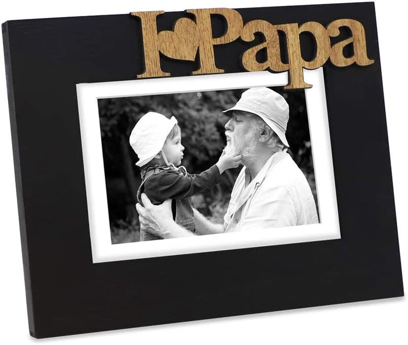Isaac Jacobs Natural Wood Sentiments “I Love Papa” / I Heart Papa Picture Frame, 4X6 Inch, Photo Gift for Papa, Grandpa, Family, Display on Tabletop, Desk (Natural, 4X6) Home & Garden > Decor > Picture Frames Isaac Jacobs International Black 5x7 (Matted 4x6) 