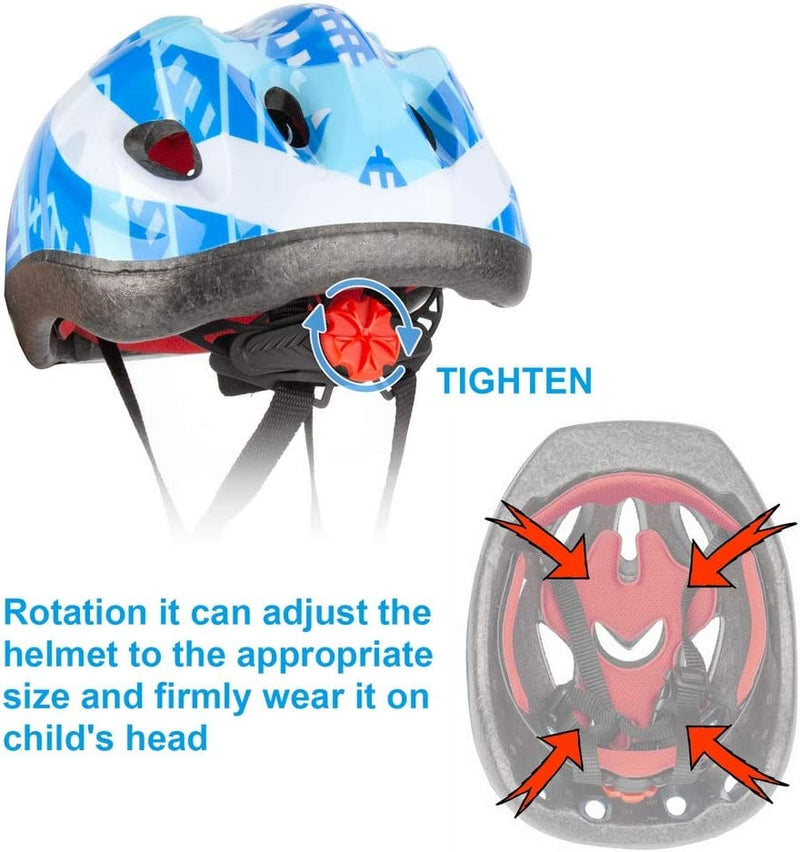 Kid Bicycle Helmets, LX LERMX Kids Bike Helmet Ages 5-14 Adjustable from Toddler to Youth Size, Durable Kids Bike Helmet with Fun Designs for Boys and Girls