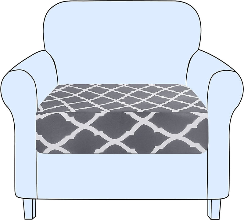 NIBESSER Sofa Couch Cushion Covers Printed Replacement Chair Cushion Slipcovers Soft Stretch Sofa Seat Cover Furniture Protector Sofa Slipcover with Elastic Bottom(Small, Beige) Home & Garden > Decor > Chair & Sofa Cushions NIBESSER Grey Small-1 Seater 
