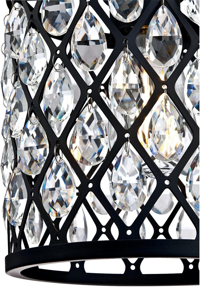 Westinghouse Lighting 6362700 Waltz One-Light Mini, Matte Black Finish Mesh with Crystals Indoor Pendant, 1 Seeded Glass Home & Garden > Lighting > Lighting Fixtures > Chandeliers Westinghouse Lighting   