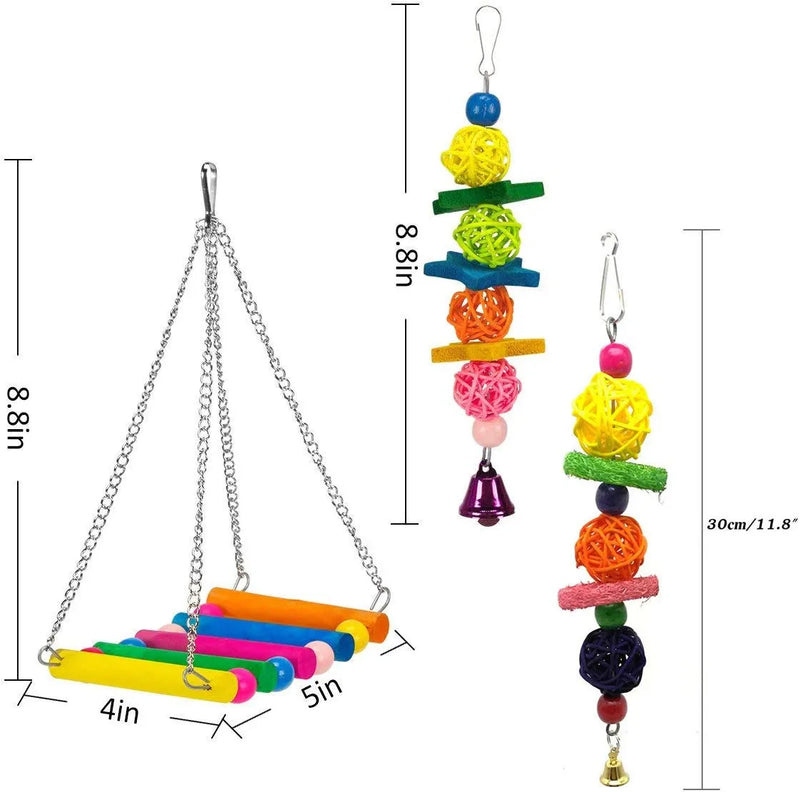 Mrli Pet 6 Pack Bird Swing Toys-Parrot Bell Toys for Budgie,Parakeets, Cockatiels, Conures and Love Birds Animals & Pet Supplies > Pet Supplies > Bird Supplies > Bird Toys Mrli Pet   