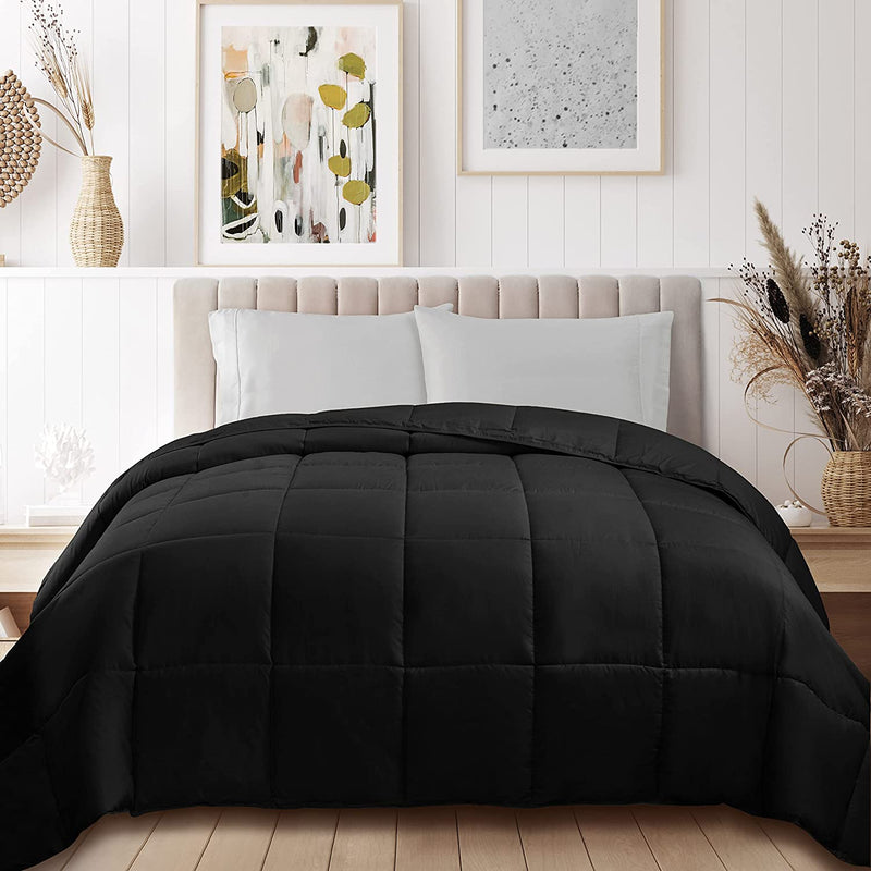 SUPERIOR Classic All-Season down Alternative Comforter with Baffle Box Construction, Warm Filling - Twin Comforter, White