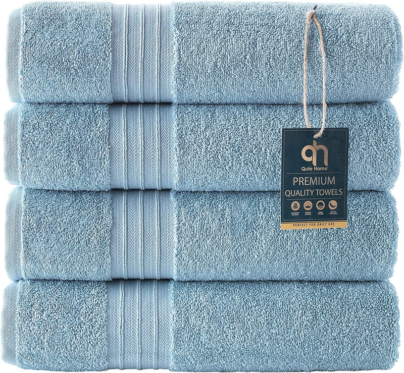 Qute Home 4-Piece Washcloths, Bosporus Collection 100% Turkish Cotton Premium Quality Towels for Bathroom, Quick Dry Soft and Absorbent Turkish Towel, Set Includes 4 Wash Cloths (Coral Red) Home & Garden > Linens & Bedding > Towels Qute Home Sky Blue 27"x54" Bath Towels 