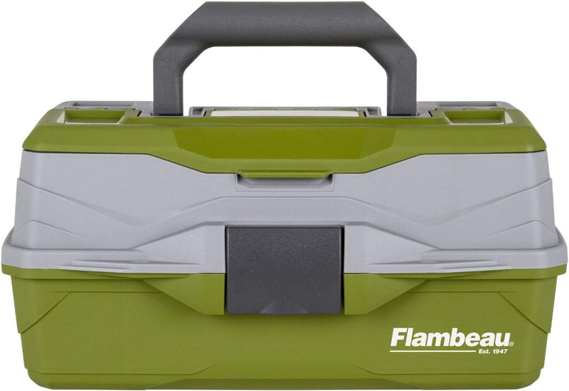 Flambeau Outdoors 6381TB 1-Tray Classic Tray Tackle Box, Portable Tackle Storage - Green/Gray