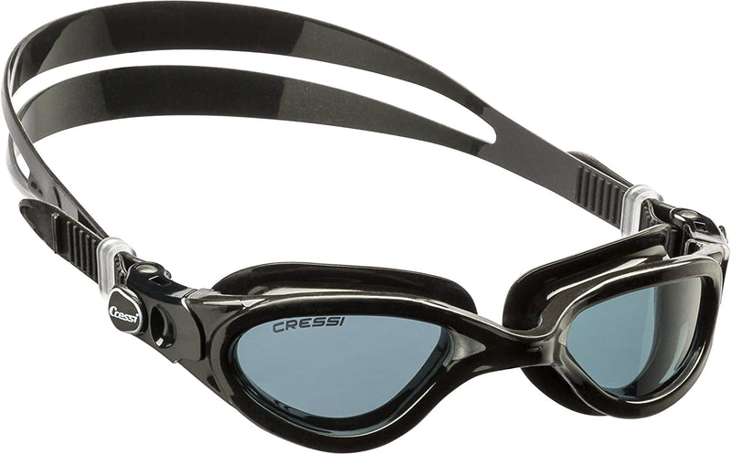 Cressi Adult Comfortable Silicone Swimming Goggles for Indoor Pool and Outdoor Use - Flash: Made in Italy Sporting Goods > Outdoor Recreation > Boating & Water Sports > Swimming > Swim Goggles & Masks Cressi Black/Black Tinted Lens 