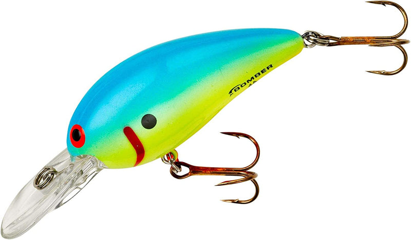BOMBER Lures Model a Crankbait Fishing Lure Sporting Goods > Outdoor Recreation > Fishing > Fishing Tackle > Fishing Baits & Lures BOMBER Chartreuse Blues 2 1/8 ", 5/16 oz 