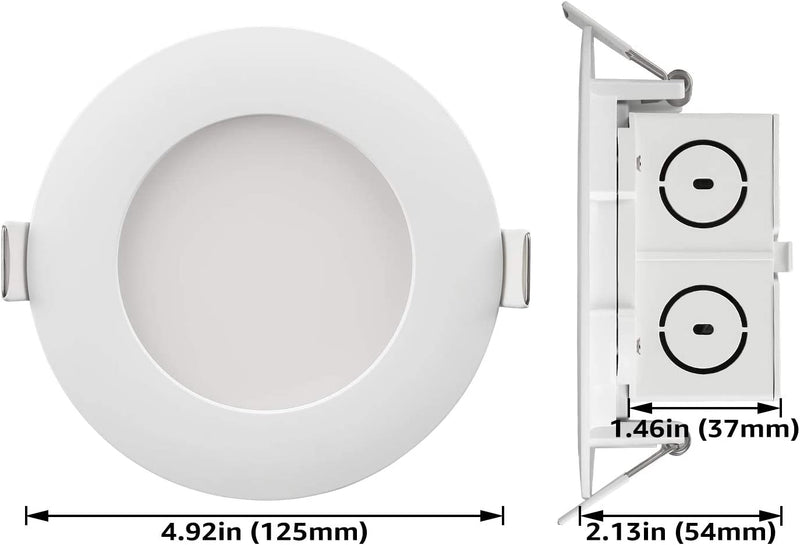 TORCHSTAR 4 Inch Integrated LED Recessed Ceiling Light with Junction Box, 9W Dimmable Downlight, 3000K Warm White, Airtight, UL & Energy Star Listed, 5 Years Warranty, Pack of 4 Home & Garden > Lighting > Flood & Spot Lights TORCHSTAR   