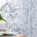 Lazzzy Sheer Curtains 63 Inch Length 2 Panels Set Farmhouse Floral Curtains Living Room Laundry Room Dining Room Bedroom Curtains Window Treatments Rustic Semi Sheer Curtains Rod Pocket Blue on White Home & Garden > Decor > Window Treatments > Curtains & Drapes Lazzzy Blue on White 63"L 