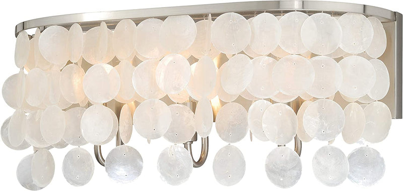 VAXCEL Elsa Satin Nickel Coastal Capiz Shell Mini Pendant Ceiling Light Home & Garden > Lighting > Lighting Fixtures VAXCEL 3-Lt Bathroom Light  
