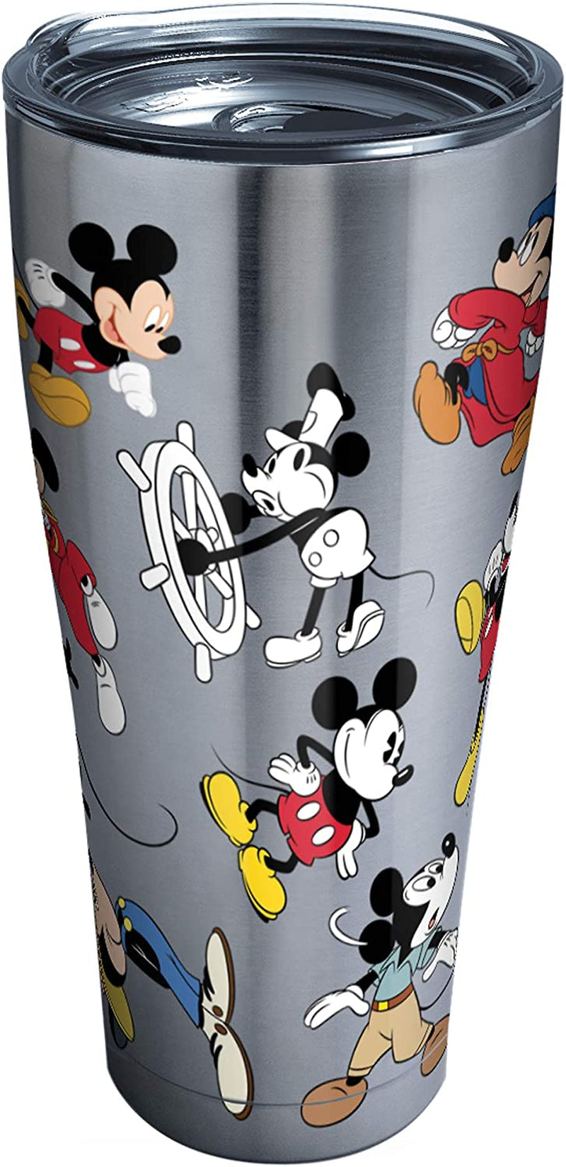 Tervis 1297812 Disney Mickey Mouse 90Th Birthday Stainless Steel Insulated Tumbler with Clear and Black Hammer Lid, 30 Oz, Silver Home & Garden > Kitchen & Dining > Tableware > Drinkware Tervis Tumbler Company 30oz  