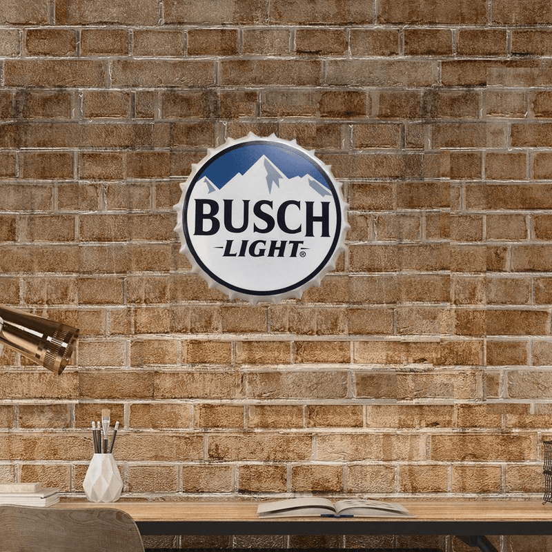 2but Busch Light Decorative Bottle Caps Metal Tin Signs Cafe Beer Bar Decoration Plat 13.8" Inches Wall Art Plaque Vintage Home Decor Home & Garden > Decor > Artwork > Sculptures & Statues 2but   
