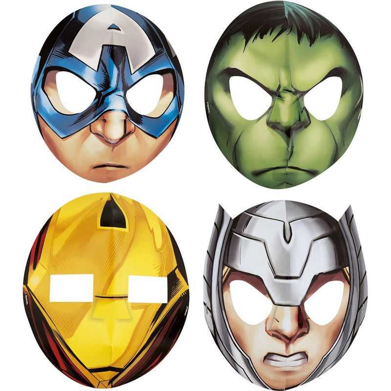 Marvel Avengers Birthday Party Masks, One Size, 8Ct