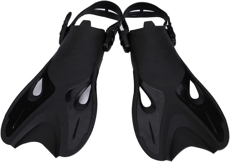 Wuxp Children Kids Adjustable Super-Soft Comfortable Snorkeling Swimming Fins Long Flippers Diving Training Equipment Adjustable Snorkel Fins for Snorkeling, Swimming A Sporting Goods > Outdoor Recreation > Boating & Water Sports > Swimming wuxp Black Medium 