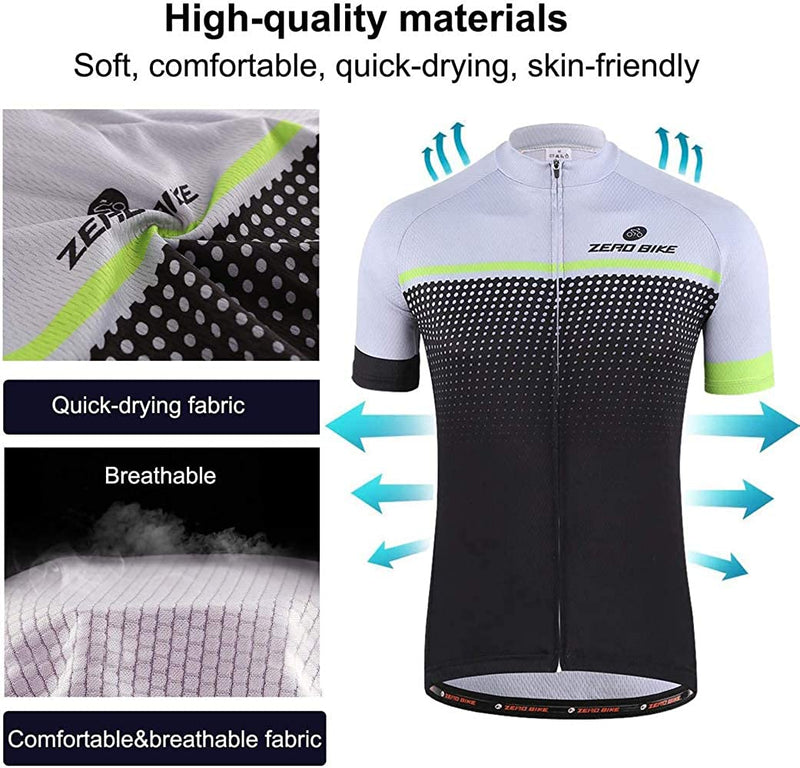 ZEROBIKE Men'S Short Sleeve Cycling Jersey Set Breathable Quick Dry 3D Padded Bicycle Shorts MTB Bike Clothing Sporting Goods > Outdoor Recreation > Cycling > Cycling Apparel & Accessories ZEROBIKE   