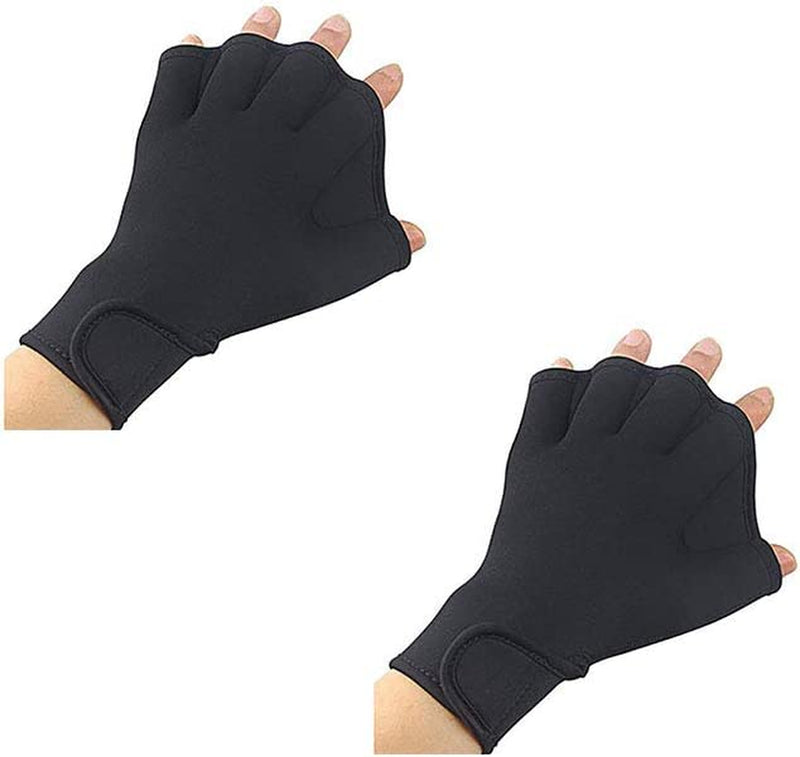 Mhkans 1 Pair Aquatic Swim Gloves Training Swimming Gloves Neoprene Water Resistance Webbed Gloves for Men Women Adults Water Fitness Training Sporting Goods > Outdoor Recreation > Boating & Water Sports > Swimming > Swim Gloves MHKanS   