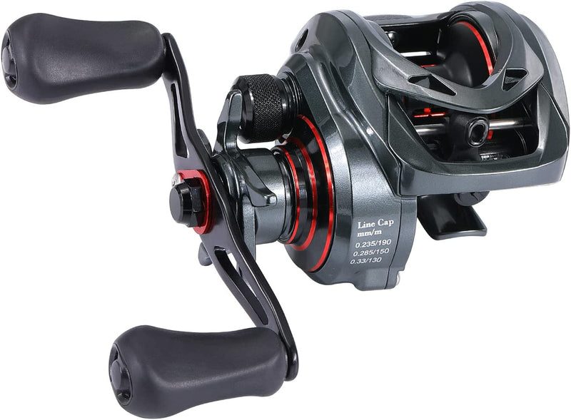 Sougayilang Baitcasting Fishing Reel, 8:1 High Speed Gear Ratio Super Smooth and Powerful Low Profile Baitcaster Reel with Maganic Brake System for Freshwater,Saltwater Best Gifts Sporting Goods > Outdoor Recreation > Fishing > Fishing Reels Sougayilang Right  