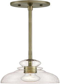 Westinghouse Lighting 6356400 Adjustable Indoor Mini-Pendant Light, Washed Copper Finish with Handblown Clear Seeded Glass Home & Garden > Lighting > Lighting Fixtures Westinghouse Lighting Antique Brass  