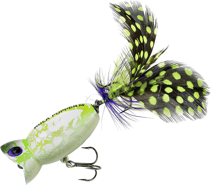 Arbogast Hula Popper 2.0 Topwater Fishing Lure with Feathered Treble Hook and Crackle Pattern Body Sporting Goods > Outdoor Recreation > Fishing > Fishing Tackle > Fishing Baits & Lures Pradco Outdoor Brands White Zombie  