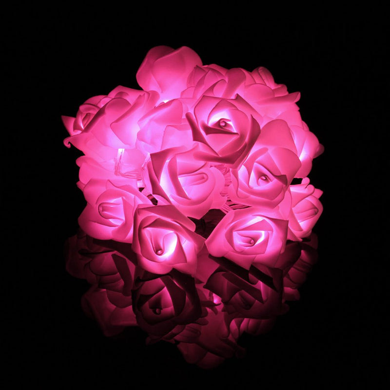 Dystyle 20 Leds Rose Flower Fairy LED String Lights Battery or USB Operated Decorative Lights for Wedding Valentine'S Day Anniversary Christmas