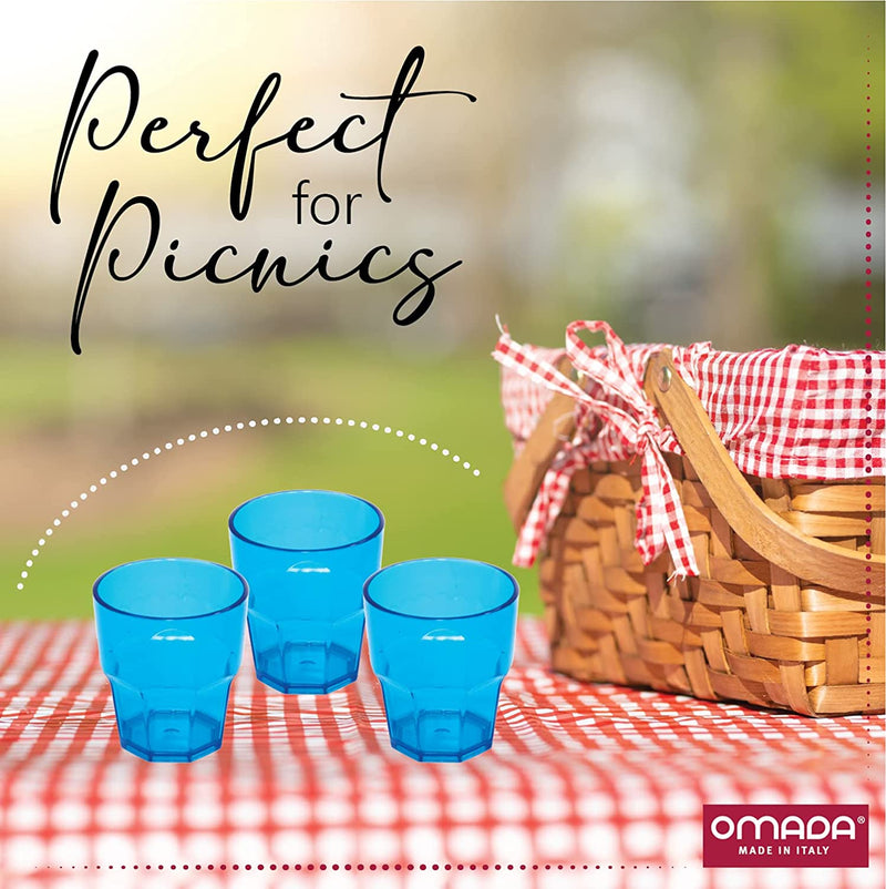 Omada 6-Pc Colored Acrylic Tumblers: Dishwasher Safe Plastic Drinking Glasses – 14 Oz Outdoor Glassware and Drinkware - Childrens Drinking Glasses – BPA Free - Blue Home & Garden > Kitchen & Dining > Tableware > Drinkware Omada   