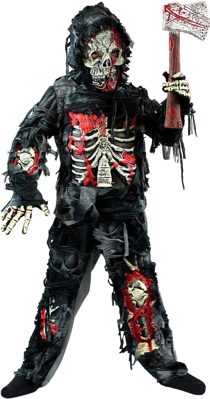 Spooktacular Creations Zombie Deluxe Costume, Scary Halloween Zombie Costume for Boys, Monsters Costume with Toy Axe  Spooktacular Creations   