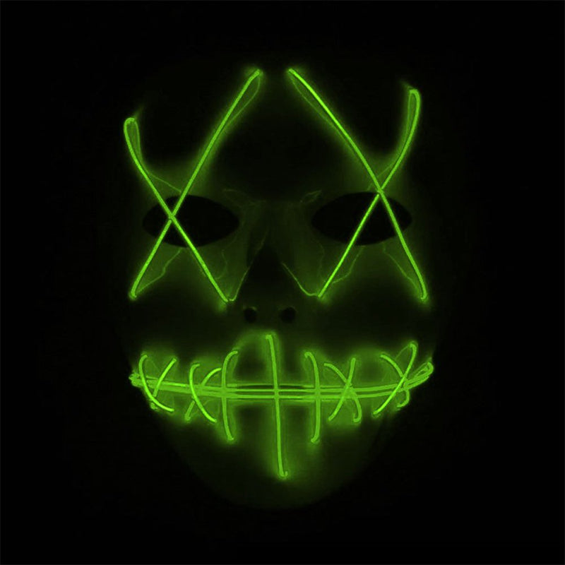 Spencer Scary Halloween LED Glow Mask Flash and Glowing EL Wire Light up the Purge Movie Costume Party Mask with 2AA Batteries "Fluorescent Green" Apparel & Accessories > Costumes & Accessories > Masks Spencer Fluorescent Green