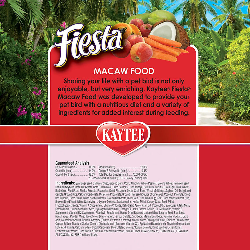 Kaytee Fiesta Macaw Pet Bird Food, 4.5 Lb Animals & Pet Supplies > Pet Supplies > Bird Supplies > Bird Food Central Garden & Pet   
